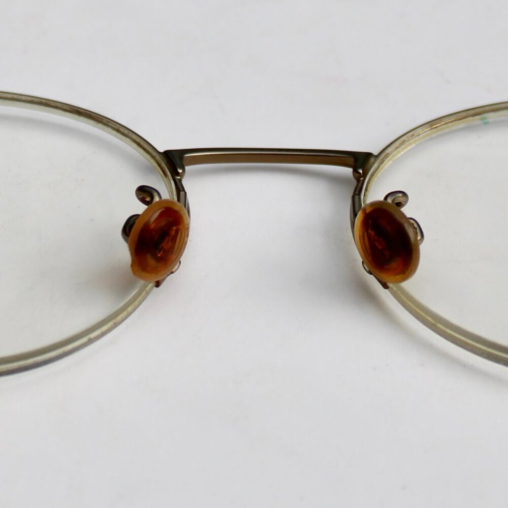 Polo Ralph Lauren Vintage Gold-Tone Metal Tortoise Round Half-Rim Eyeglasses - Picture 8 of 9